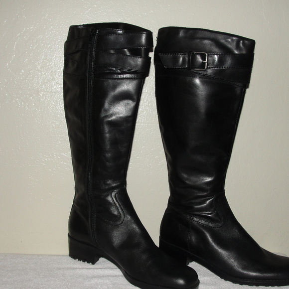 black leather boots size 9.5 - Picture 2 of 5